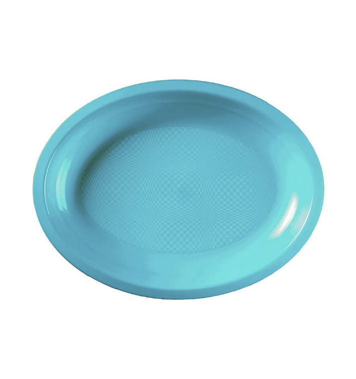 Plastic Tray Microwavable Oval Shape Turquoise 31,5x22 cm (300 Units) Plastic Tray Microwavable Oval Shape Turquoise 31,5x22 cm (300 Units)