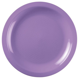 Plastic Plate Flat Lilac "Round" PP Ø22 cm (50 Units) 