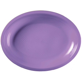 Plastic Platter Microwavable Oval Shape Lilac 31,5x22 cm (300 Units)