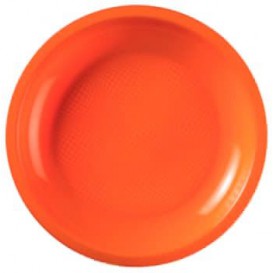 Plastic Plate Flat Orange "Round" PP Ø18,5 cm (600 Units)