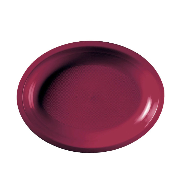 Plastic Platter Microwavable Oval Shape Burgundy "Round" 25,5x19 cm (50 Units) Plastic Platter Microwavable Oval Shape Burgundy "Round" 25,5x19 cm (50 Units)
