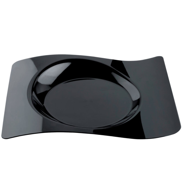 Plastic Plate "Forma" Black 28x23 cm (12 Units) Plastic Plate "Forma" Black 28x23 cm (12 Units)