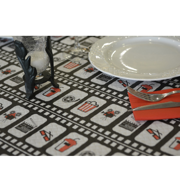 Pre-Cut Paper Tablecloth "Cinem (400 Units) a" 37g 1x1m (400 Units) Pre-Cut Paper Tablecloth "Cinem (400 Units) a" 37g 1x1m (400 Units)
