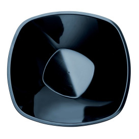 Plastic Bowl PP "Square" Black 1250ml Ø21cm (60 Units)