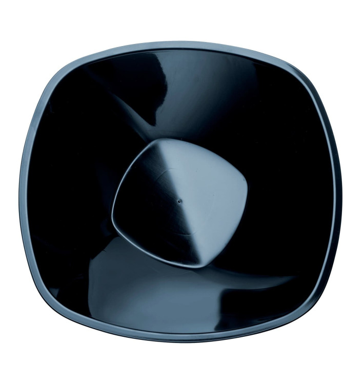 Plastic Bowl PP "Square" Black 1250ml Ø21cm (3 Units) Plastic Bowl PP "Square" Black 1250ml Ø21cm (3 Units)