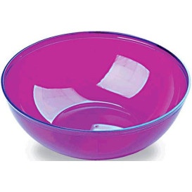 Plastic Bowl PS Crystal Hard Eggplant 3500ml Ø27cm (20 Units)