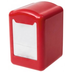 Napkin Plastic Dispenser "Miniservis" Red 17x17cm (12 Units)