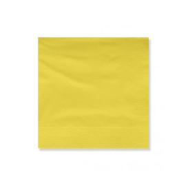 Paper Napkin Edging Yellow 25x25cm 2C (200 Units)