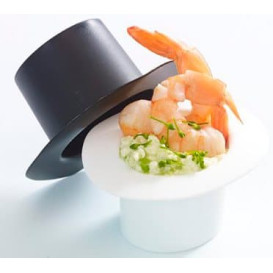 Plastic Tasting Bowl Hat Design PP "Hot Form" Black 60ml (144 Units)