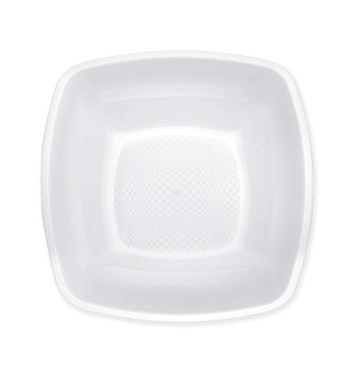 Plastic Plate Deep White Square shape PP 18 cm (300 Units)