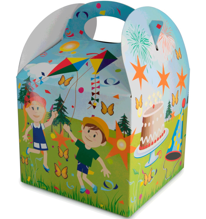 Paper Kids Meal Box Party 1,31x1,31x1,15cm (250 Units)