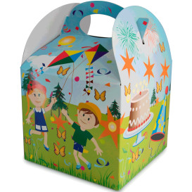 Paper Kids Meal Box Party 1,31x1,31x1,15cm (25 Units) 