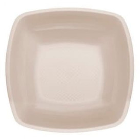 Plastic Plate Deep Beige Square shape PP 18 cm (25 Units) 