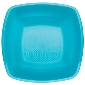 Plastic Plate Deep Turquoise Square shape PP 18 cm (25 Units) 