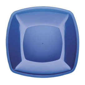 Plastic Plate Flat Blue Square shape PS 30 cm (144 Units)