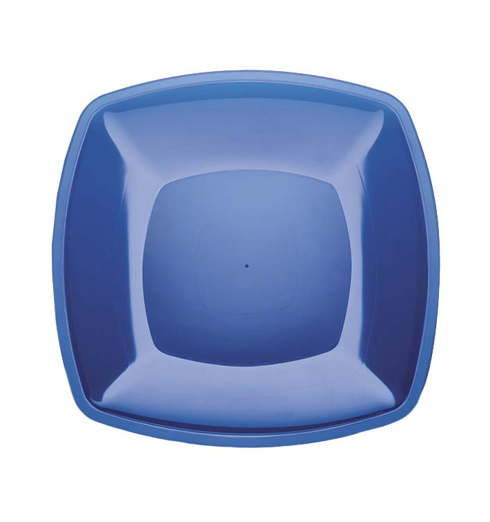 Plastic Plate Flat Blue Square shape PS 30 cm (144 Units) Plastic Plate Flat Blue Square shape PS 30 cm (144 Units)