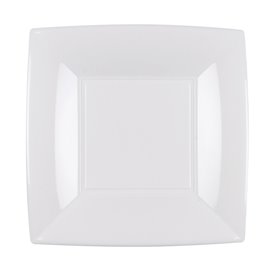 Plastic Plate Flat White "Nice" PP 18 cm (25 Units) 