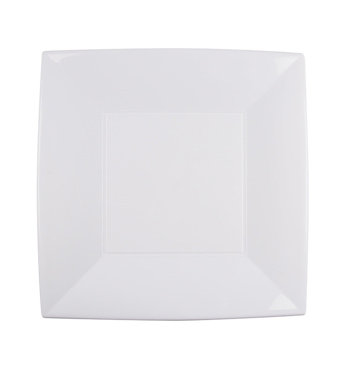 Plastic Plate Flat White "Nice" PP 29 cm (12 Units) Plastic Plate Flat White "Nice" PP 29 cm (12 Units)