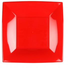 Plastic Plate Flat Red "Nice" PP 29 cm (12 Units) 