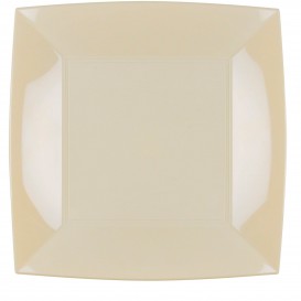Plastic Plate Flat Cream "Nice" PP 29cm (12 Units) 