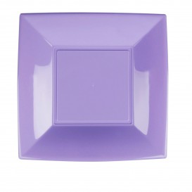 Plastic Plate Flat Lilac "Nice" PP 23 cm (25 Units) 