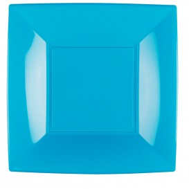 Plastic Plate Flat Turquoise "Nice" PP 29 cm (12 Units) 