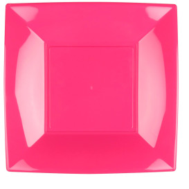 Plastic Plate Flat Fuchsia "Nice" PP 29 cm (12 Units) 