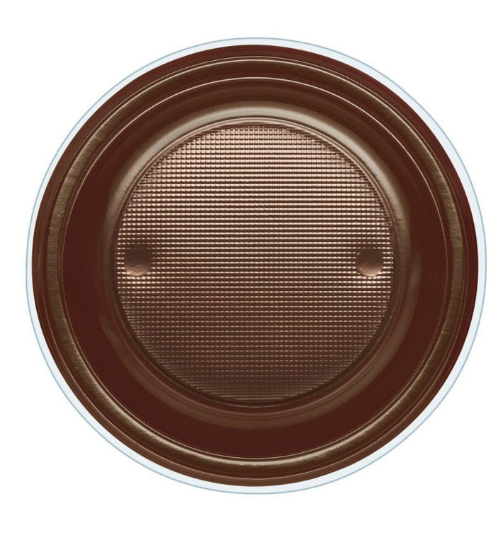 Plastic Plate PS Deep Chocolate Ø22 cm (30 Units) Plastic Plate PS Deep Chocolate Ø22 cm (30 Units)