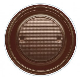 Plastic Plate PS Deep Chocolate Ø22 cm (600 Units)