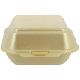 Foam Burger Boxes Take-Out Small size Champagne (500 Units)