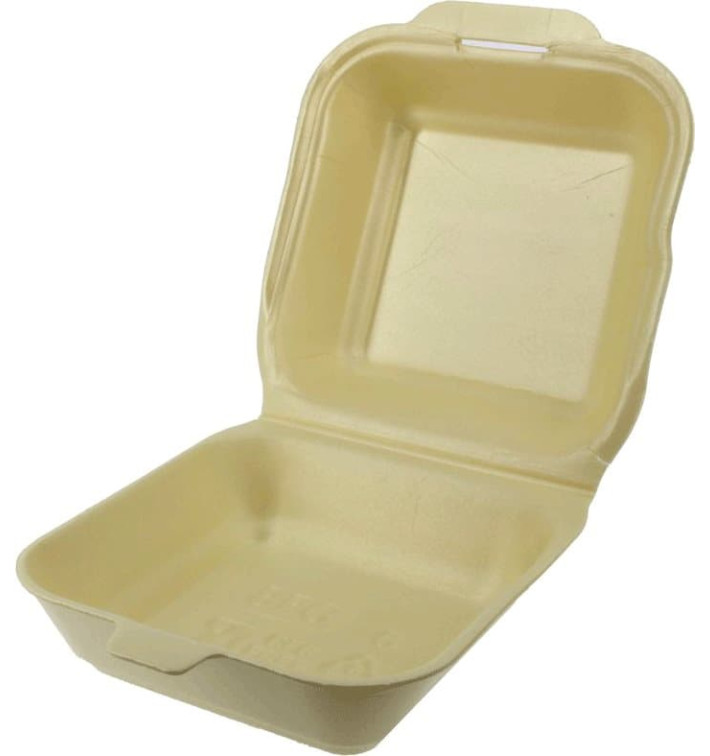 Foam Burger Boxes Take-Out Large size Champagne (125 Units) Foam Burger Boxes Take-Out Large size Champagne (125 Units)