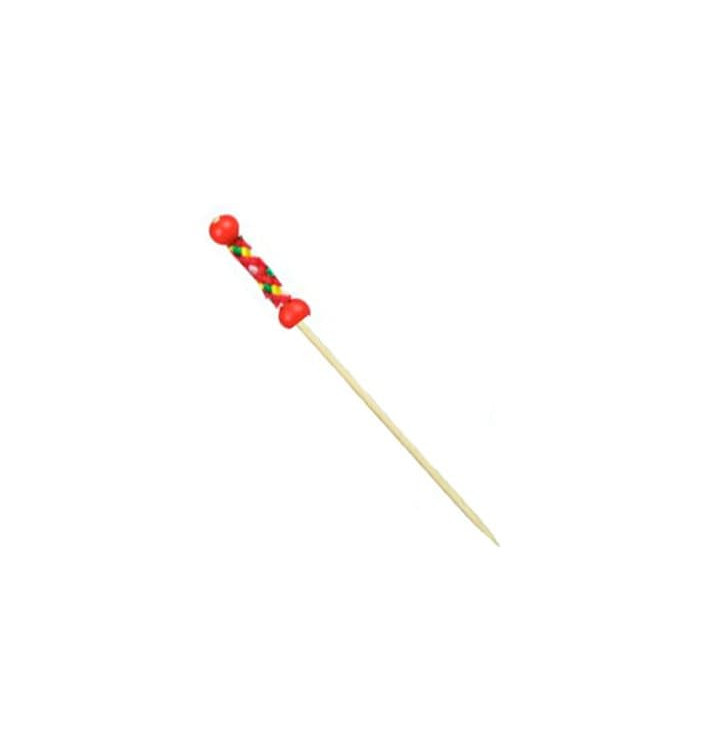 Bamboo Food Pick Red Design 12cm (200 Units) Bamboo Food Pick Red Design 12cm (200 Units)