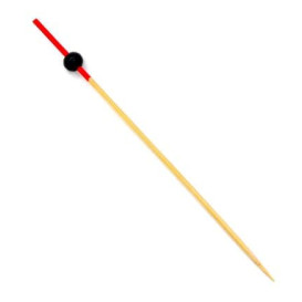 Bamboo Food Pick Ball Design Red and Black 12cm (200 Units)