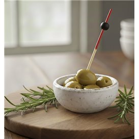 Bamboo Food Pick Ball Design Red and Black 12cm (5000 Units)