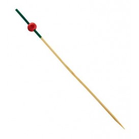 Bamboo Food Pick "Portugal" Design Green and Red 12cm (200 Units) 