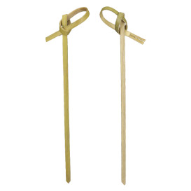 Bamboo Food Pick Bow Design Natural Green 12cm (200 Units)  