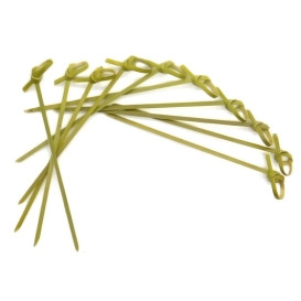 Bamboo Food Pick Bow Design Natural Green 12cm (200 Units)  