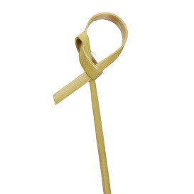 Bamboo Food Pick Bow Design Natural Green 12cm (200 Units)  
