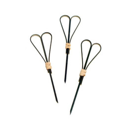 Bamboo Food Pick "Cuore" Design Black 12cm (200 Units) 