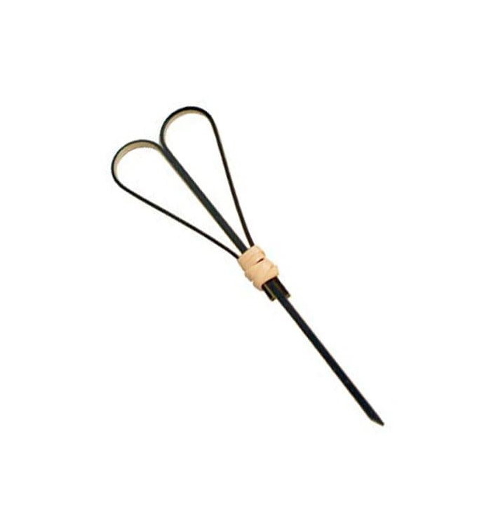 Bamboo Food Pick "Cuore" Design Black 12cm (200 Units) 