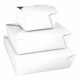 Paper Take-out Container "American" White 21,7x21,7x6cm 2910ml (140 Units) 