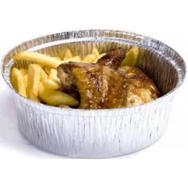 Foil Pan for Roast Chicken Round Shape 1900ml (125 Units) 