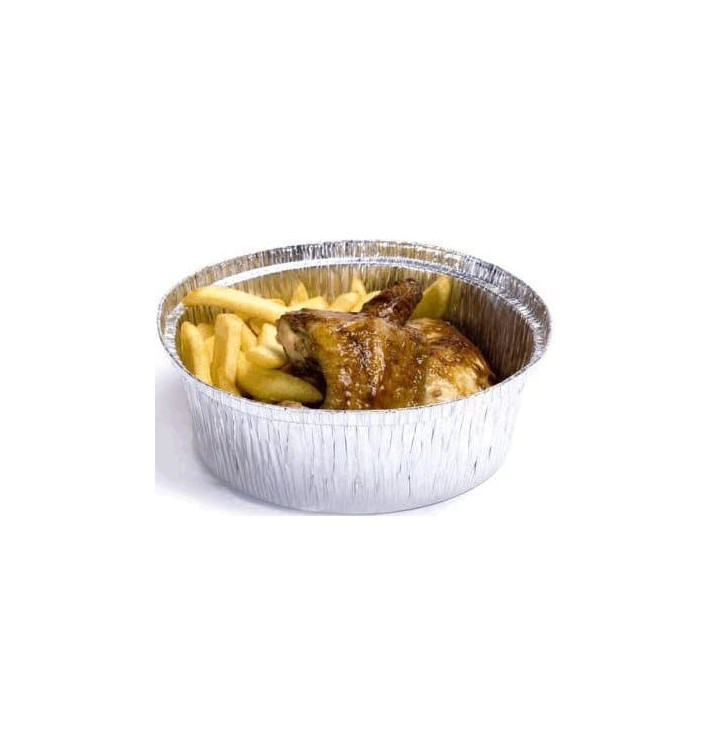 Foil Pan for Roast Chicken Round Shape 1900ml (500 Units) Foil Pan for Roast Chicken Round Shape 1900ml (500 Units)
