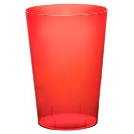 Plastic Cup PS "Moon" Red Clear 230ml (50 Units) 