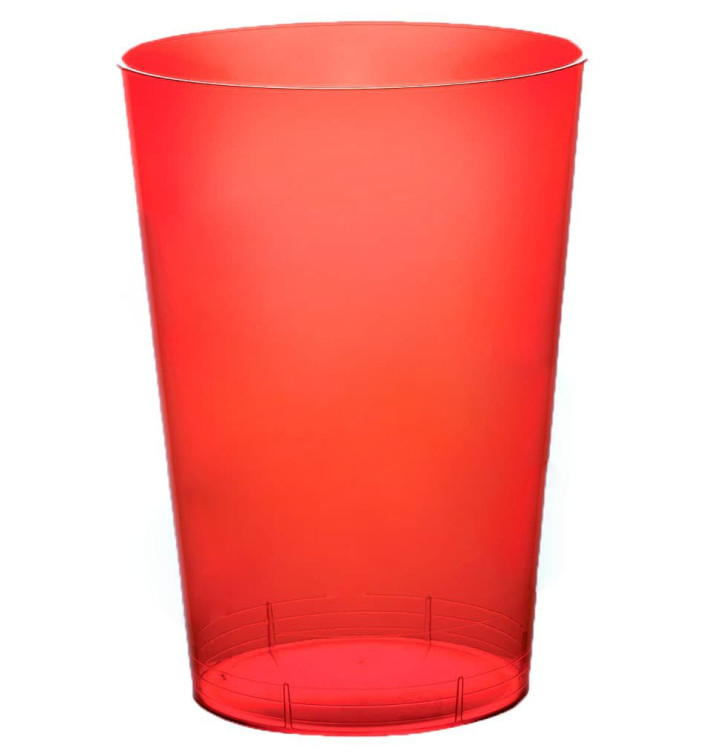 Plastic Cup PS "Moon" Red Clear 230ml (50 Units) Plastic Cup PS "Moon" Red Clear 230ml (50 Units)