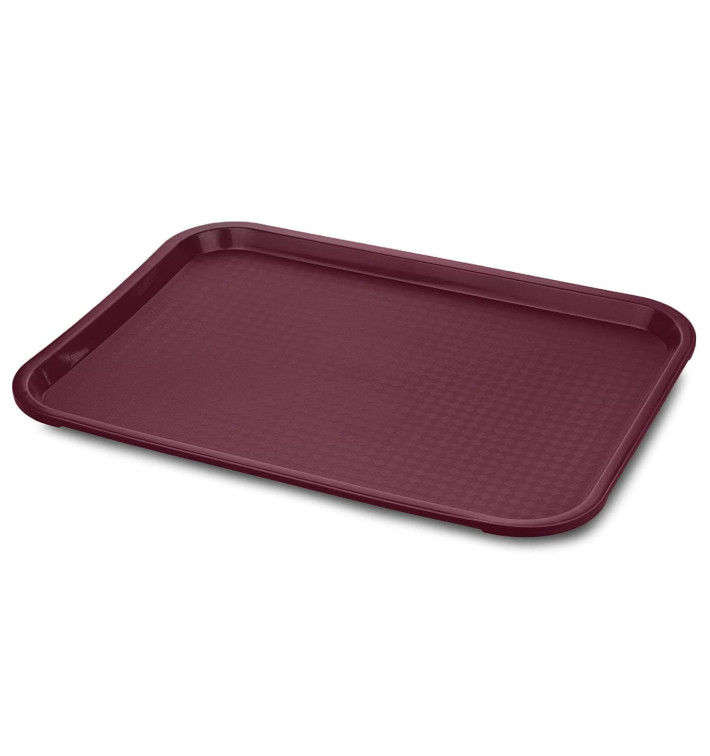 Plastic Tray Fast Food Burgundy 35,5x45,3cm (12 Units) Plastic Tray Fast Food Burgundy 35,5x45,3cm (12 Units)