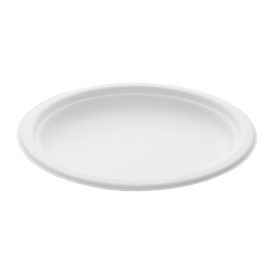 Sugarcane Plate White Ø18 cm (50 Units) 