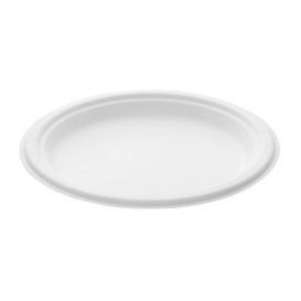 Sugarcane Plate White Ø23 cm (50 Units) 