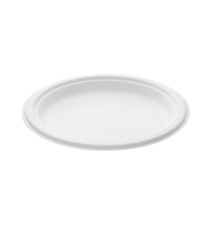 Sugarcane Plate White Ø23 cm (50 Units) Sugarcane Plate White Ø23 cm (50 Units)