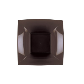 Plastic Plate Deep Brown "Nice" PP 18 cm (300 Units)
